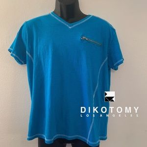 Dikotomy Zipper Pocket T Shirt Large 100% Cotton
